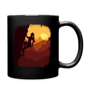 Echte Mädchen Klettern - Tasse einfarbig - Schwarz - Rechts