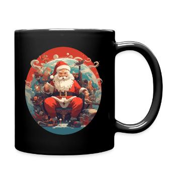 Weihnachtsmann im Anime-Stil - Tasse einfarbig - Schwarz - Rechts