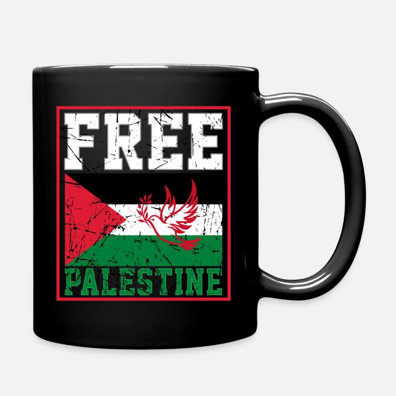 Free Palestine - Tasse einfarbig - Schwarz