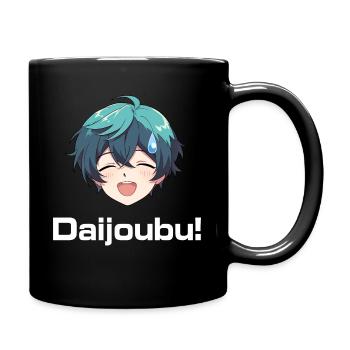 Nervous Anime Emoji Daijoubu! - Anime Shirt - Full Colour Mug - black - Right