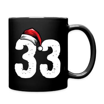 33 Zahl Weihnachten - Tasse einfarbig - Schwarz - Rechts