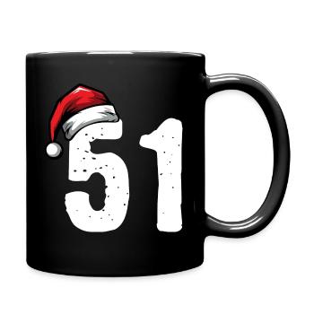 51 Zahl Weihnachten - Tasse einfarbig - Schwarz - Rechts