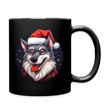 Wolf Christmas - Full Colour Mug - black - Right