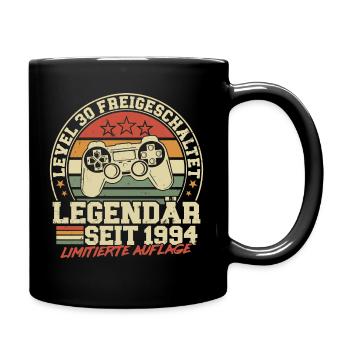 Level 30 Freigeschaltet Legendär seit 1994 - Tasse einfarbig - Schwarz - Rechts