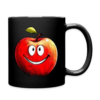 Happy Apple - Full Colour Mug - black - Right