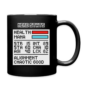 Nerd-Statistik-Fenster - Tasse einfarbig - Schwarz - Rechts