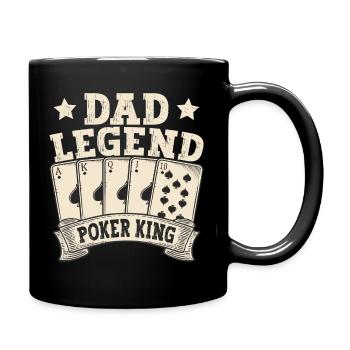 Dad Legend Poker King Retro Casino Papa - Full Colour Mug - black - Right
