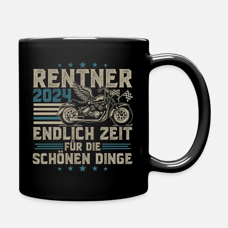 Rentner 2024 Ruhestand Motorrad Motorradfahrer - Tasse einfarbig - Schwarz