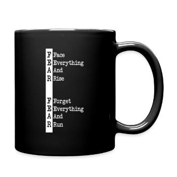 Fear Fighting Spirit Positive Thinking Force Strong - Full Colour Mug - black - Right