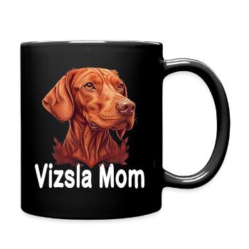 Vizsla Mom - Tasse einfarbig - Schwarz - Rechts