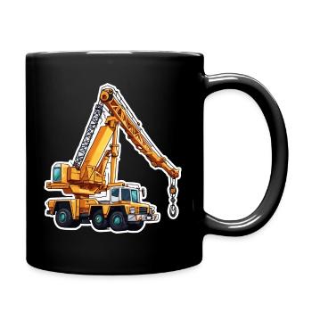 Grue / de chantier / treuil / système de grue - Mug uni - noir - Droite