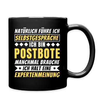 Ich führe Selbstgespräche - Postbote Edition - Tasse einfarbig - Schwarz - Rechts