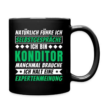Ich führe Selbstgespräche - Konditor Edition - Tasse einfarbig - Schwarz - Rechts