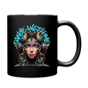 DANCE WITH ME - Cool Woman with Headphones! - Full Colour Mug - black - Right