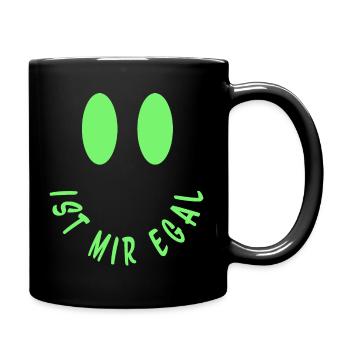 Ist mir egal - lass die Leute reden - Tasse einfarbig - Schwarz - Rechts