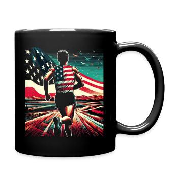 Cross Country Geschenk: Design Sportler - Tasse einfarbig - Schwarz - Rechts