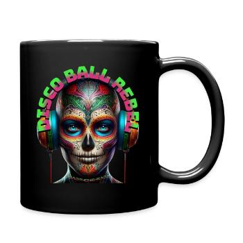 DISCO BALL REBEL - Cool Human with Headphones! - Full Colour Mug - black - Right