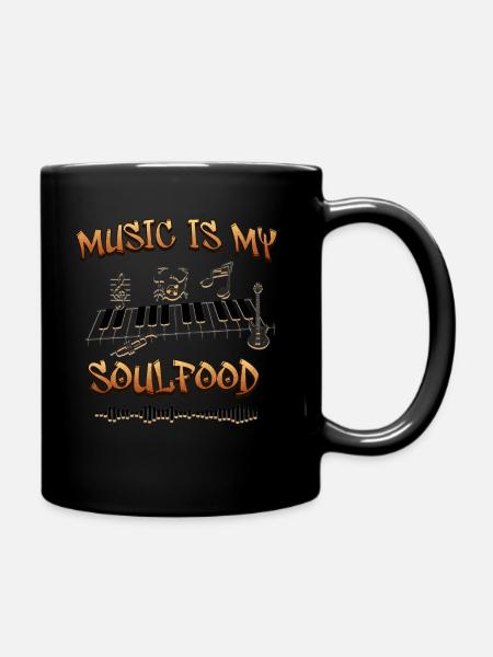 Music is my soulfood - Full Colour Mug - black