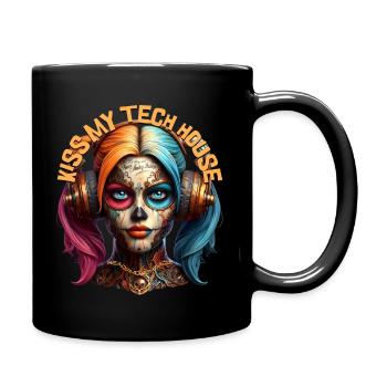 KISS MY TECH HOUSE - Cool Girl with Headphones! - Full Colour Mug - black - Right