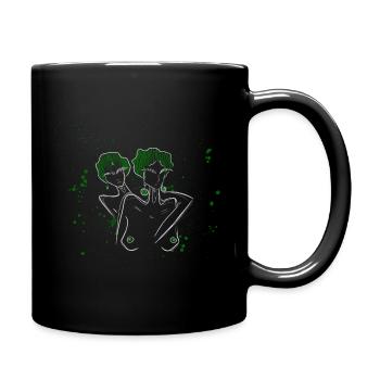 in Grünen - Tasse einfarbig - Schwarz - Rechts