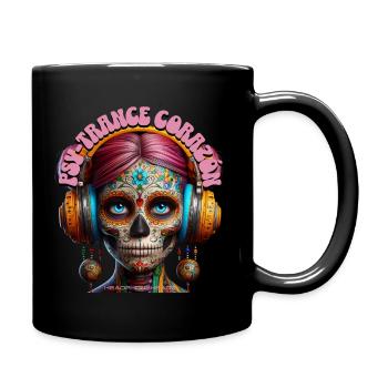 PSY-TRANCE CORAZÓN - Cool Woman with Headphones! - Full Colour Mug - black - Right