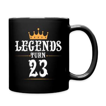 Legenden werden 23 Jahre alt, 23 Geburtstag - Tasse einfarbig - Schwarz - Rechts