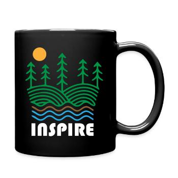Trees Land Water Inspire Nature - Tasse einfarbig - Schwarz - Rechts