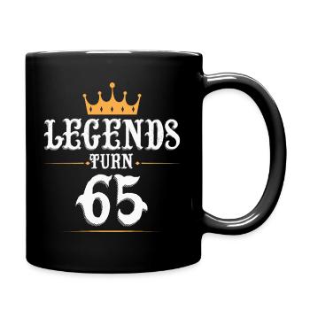 Legends turn 65, 65 birthday - Full Colour Mug - black - Right