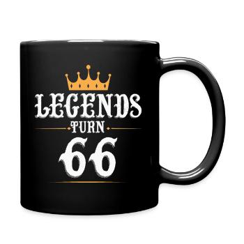 Legends turn 66, 66 birthday - Full Colour Mug - black - Right