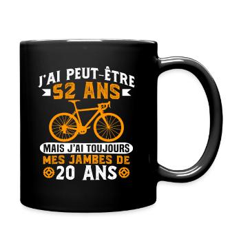 Anniversaire 52 ans pour un cycliste cadeau vélo - Mug uni - noir - Droite