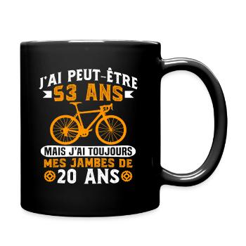 Anniversaire 53 ans pour un cycliste cadeau vélo - Mug uni - noir - Droite