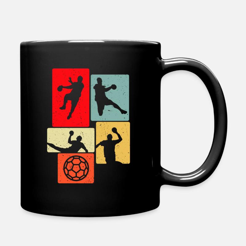 Handball Retro Handballer - Tasse einfarbig - Schwarz