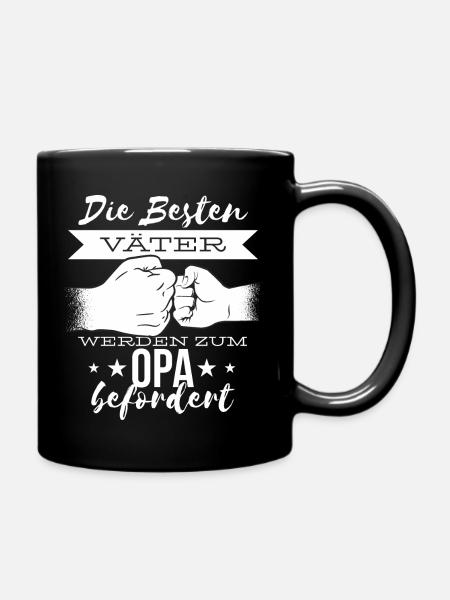 Beste Väter werden zum Opa - Tasse einfarbig - Schwarz