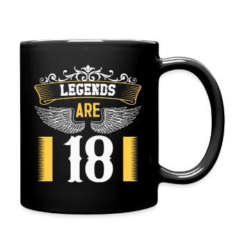 Legends are 18 years old, birthday 18 - Full Colour Mug - black - Right