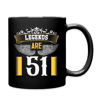 Legenden sind 51 Jahre alt, Geburtstag 51 - Tasse einfarbig - Schwarz - Rechts