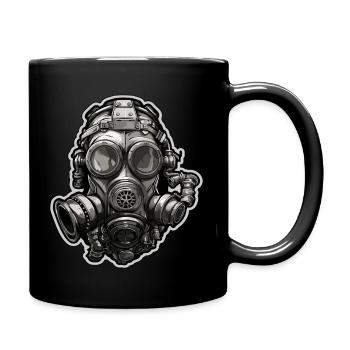 Gasmaske Hard Techno - Tasse einfarbig - Schwarz - Rechts