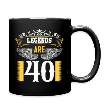 Legends are 40 years old, birthday 40 - Full Colour Mug - black - Right