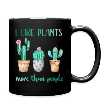 I Like Plants More Than People - Tasse einfarbig - Schwarz - Rechts