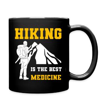 Lustiges Wandern Bergsteiger - Tasse einfarbig - Schwarz - Rechts