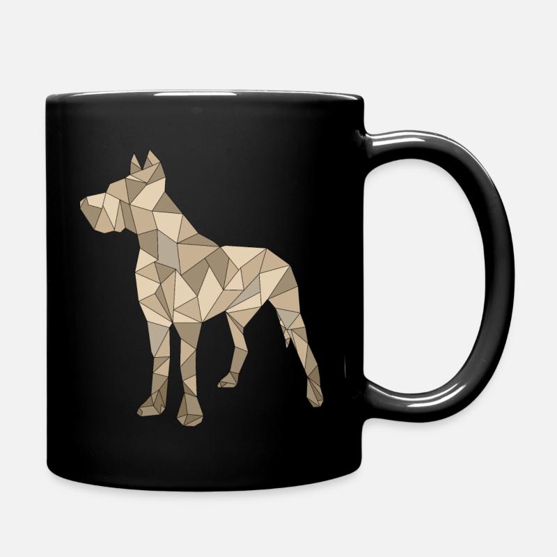 DOGUE ALLEMAND GÉOMÉTRIQUE marron - Mug uni - noir