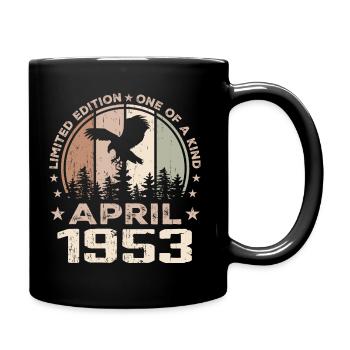 Unerreicht seit April 1953, 71. Jahrestag - Tasse einfarbig - Schwarz - Rechts