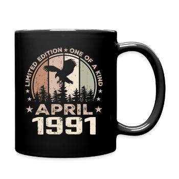 Unvergleichlich seit April 1991, 33. Jahrestag - Tasse einfarbig - Schwarz - Rechts