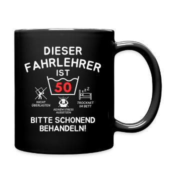 This driving instructor is 50 years old. - Full Colour Mug - black - Right