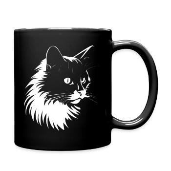 cat, cat motif, cute, gift, gift ideas - Full Colour Mug - black - Right