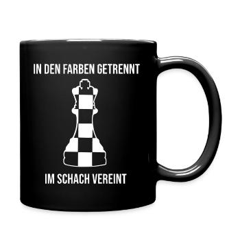 In den Farben getrennt im Schach vereint - Tasse einfarbig - Schwarz - Rechts