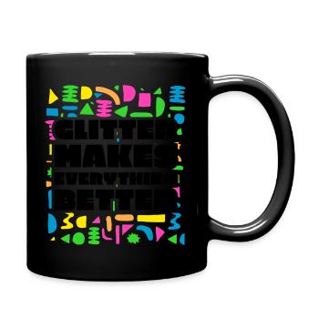 Glitter - Tasse einfarbig - Schwarz - Rechts