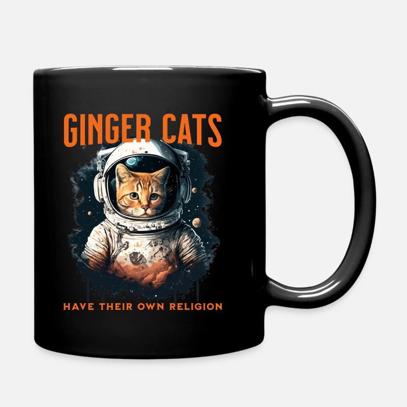 Ginger cats have their own religion - Full Colour Mug - black