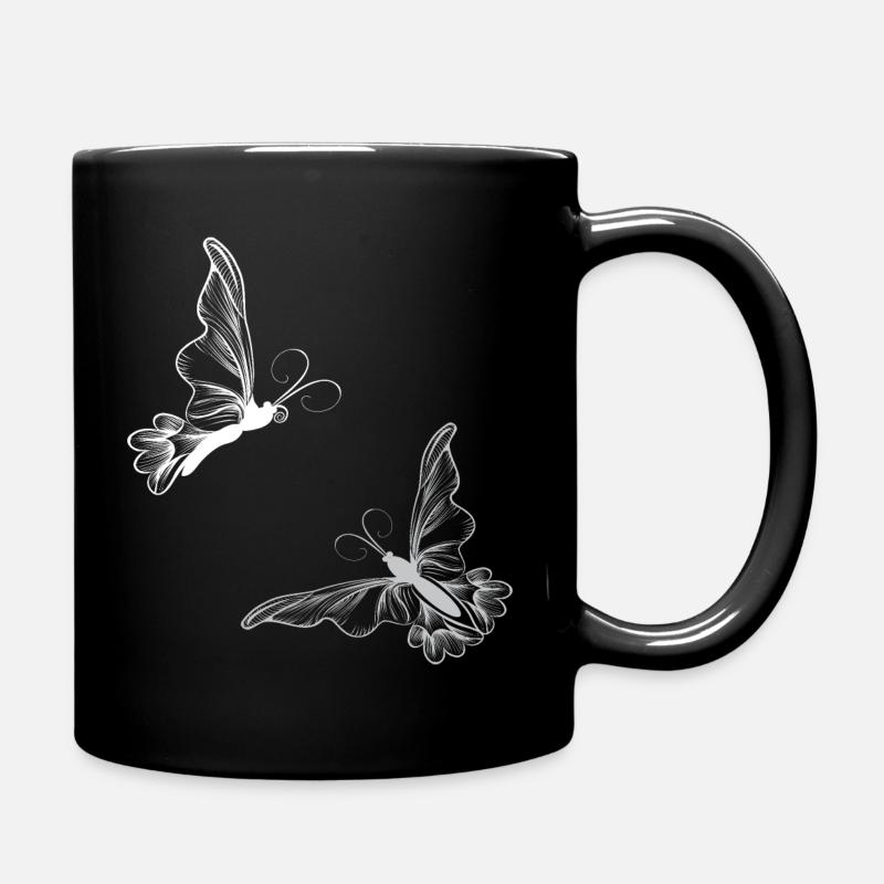 Schmetterlinge - Tasse einfarbig - Schwarz