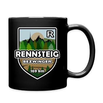 rennsteig wappen bezwinger - Tasse einfarbig - Schwarz - Rechts