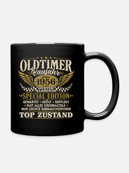 Oldtimer Baujahr 1956 Jahrgang Geburtstag Geschenk - Tasse einfarbig - Schwarz